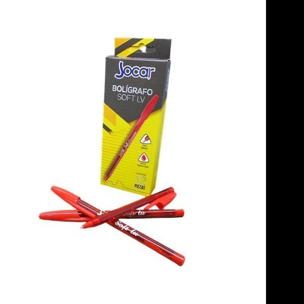 BOLIGRAFO SOFT JOCAR 1.00 MM ROJO MOD.BA12R E12 C1200